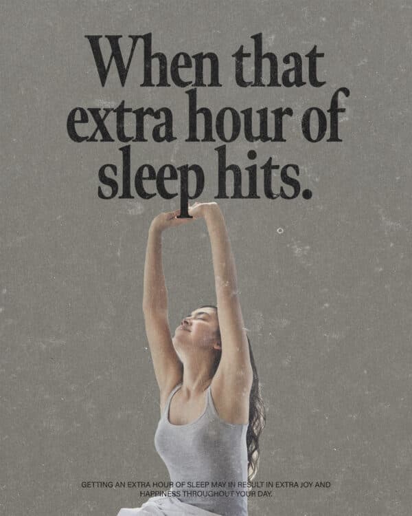 When that extra hour of sleep hits.