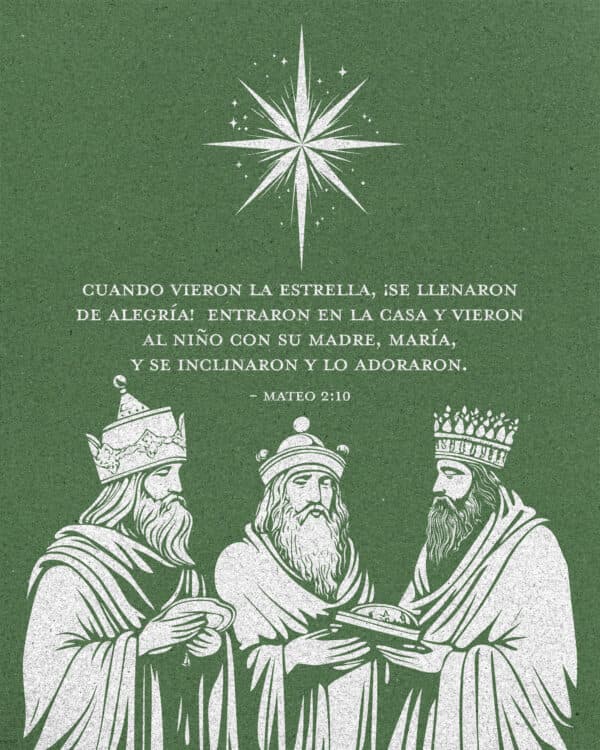 Cuando vieron la estrella, ¡se llenaron de alegría!  Entraron en la casa y vieron al niño con su madre, María, y se inclinaron y lo adoraron. - Mateo 2:10