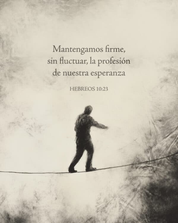 Mantengamos firme, sin fluctuar, la profesión de nuestra esperanza. - Hebreos 10:23