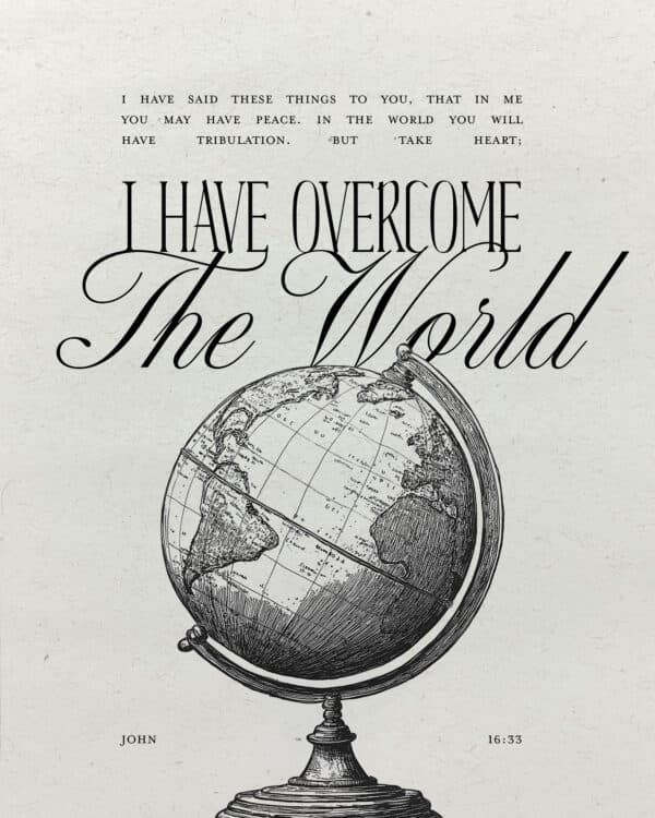 I have said these things to you, that in me you may have peace. In the world you will have tribulation. But take heart; I have overcome the world. - John 16:33