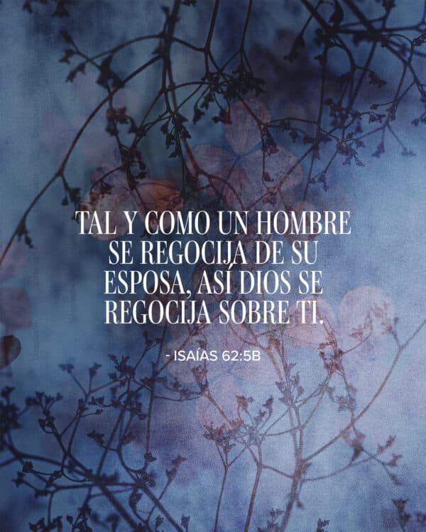 Tal y como un hombre se regocija de su esposa, así Dios se regocija sobre ti. - Isaías 62:5b