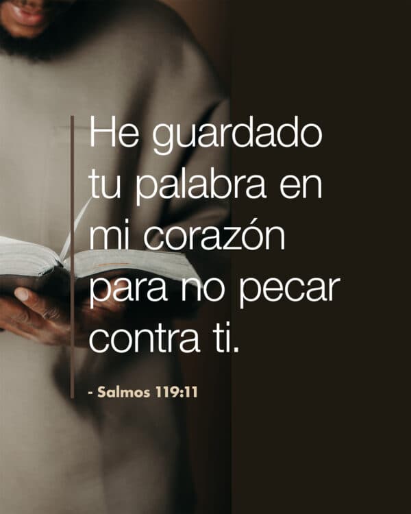 He guardado tu palabra en mi corazón para no pecar contra ti. - Salmos 119:11