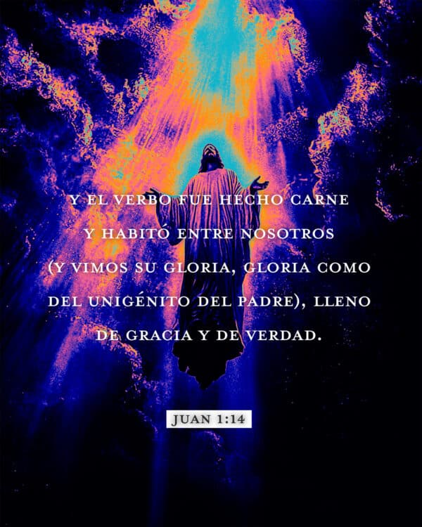 Y el Verbo fue hecho carne y habitó entre nosotros (y vimos su gloria, gloria como del unigénito del Padre), lleno de gracia y de verdad. - Juan 1:14
