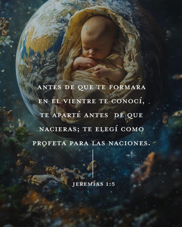 Antes de que te formara en el vientre te conocí, te aparté antes  de que nacieras; te elegí como profeta para las naciones. - Jeremías 1:5