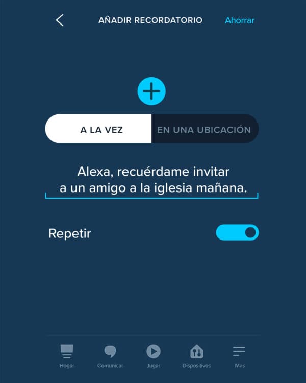 Alexa, recuérdame invitar a un amigo a la iglesia mañana.