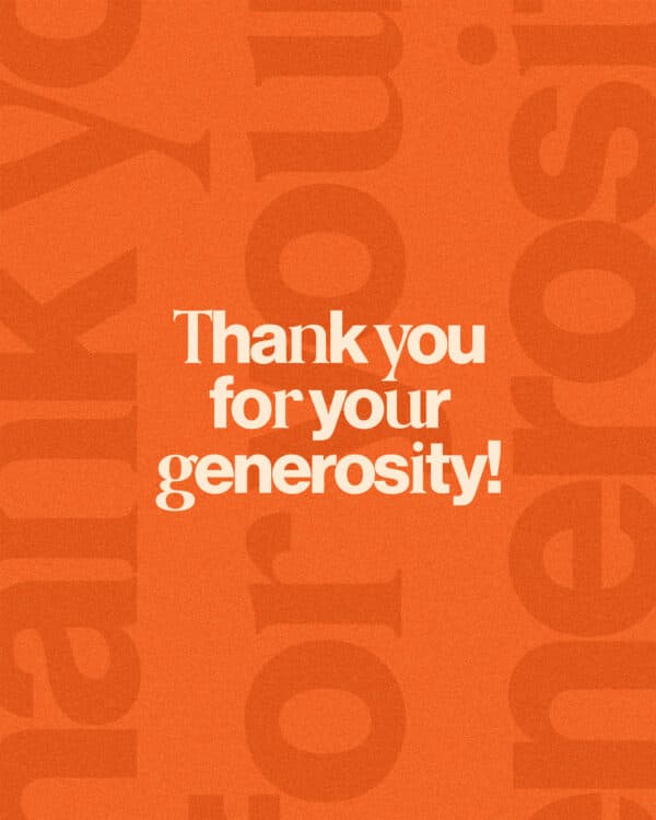 Thank you for your generosity!