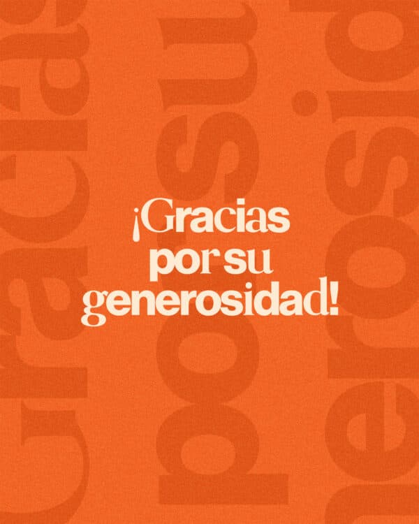 ¡Gracias por tu generosidad!