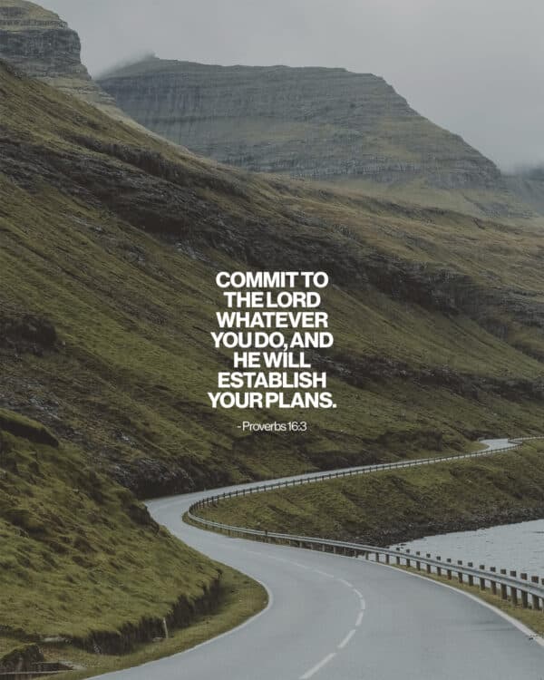 Commit to the Lord whatever you do, and he will establish your plans. - Proverbs 16:3