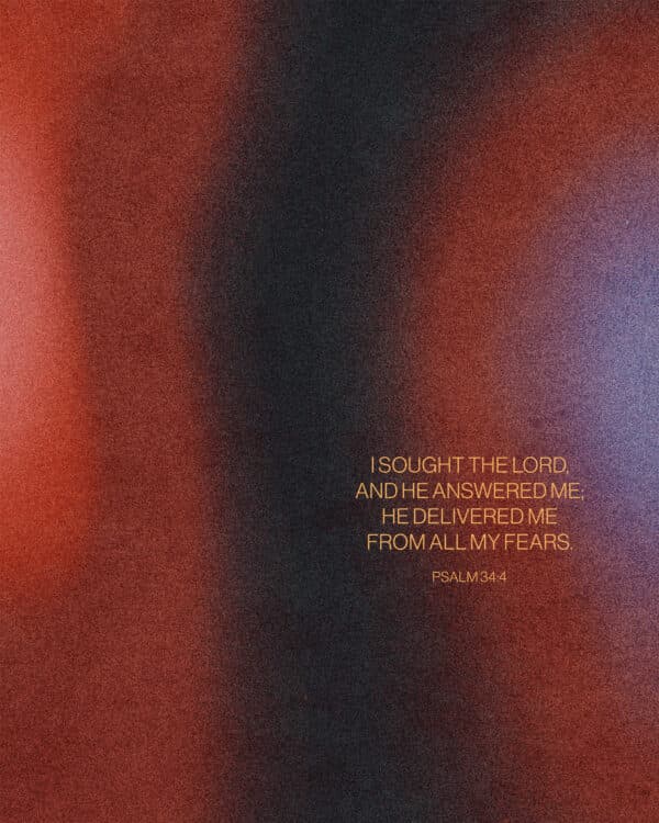 I sought the Lord, and he answered me; he delivered me from all my fears. - Psalm 34:4