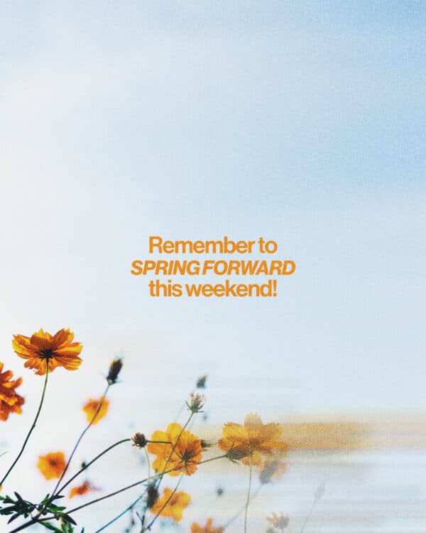 Remember to spring forward this weekend!