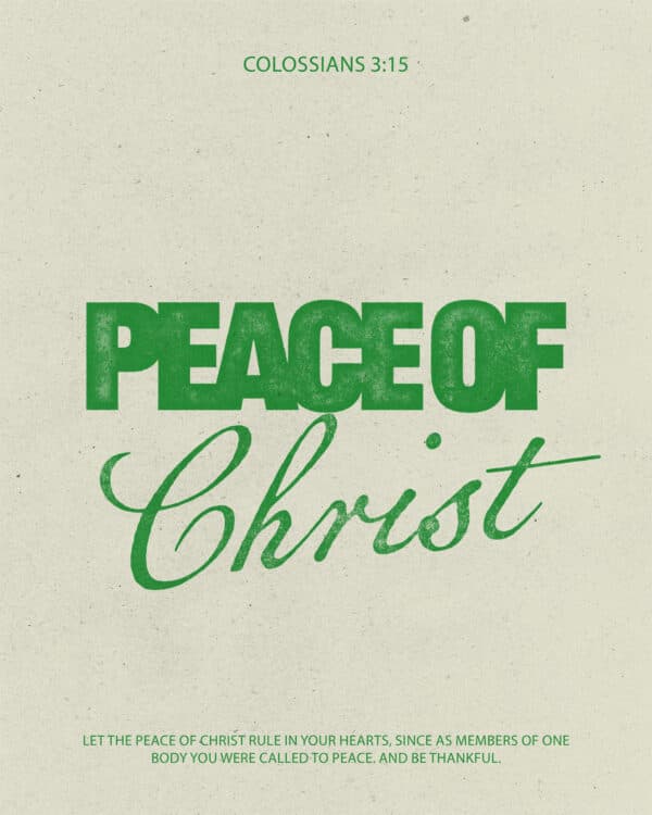 Let the peace of Christ rule in your hearts, since as members of one body you were called to peace. And be thankful. - Colossians 3:15