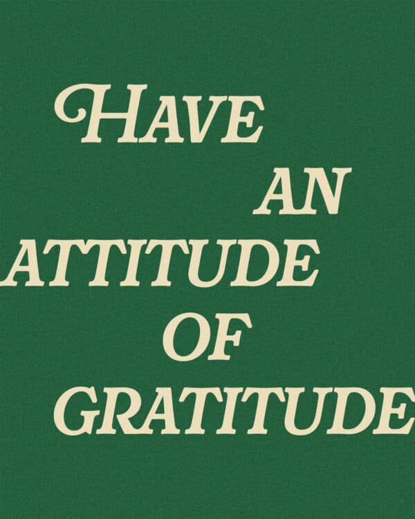 Have an attitude of gratitude