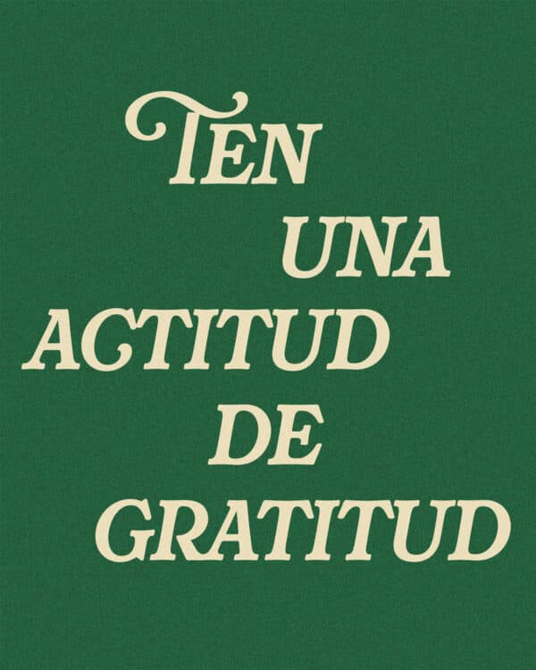 Ten una actitud de gratitud