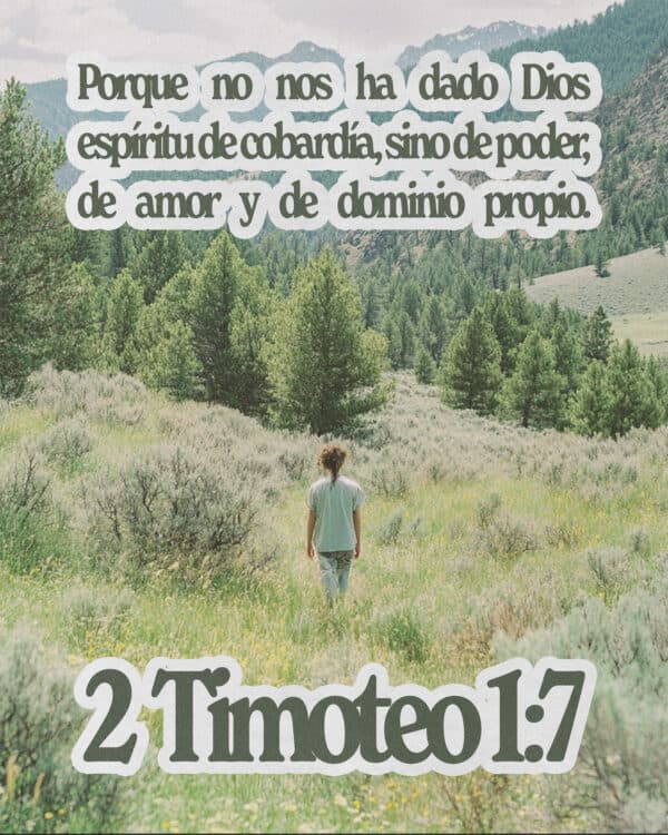 Porque no nos ha dado Dios espíritu de cobardía, sino de poder, de amor y de dominio propio. - 2 Timoteo 1:7