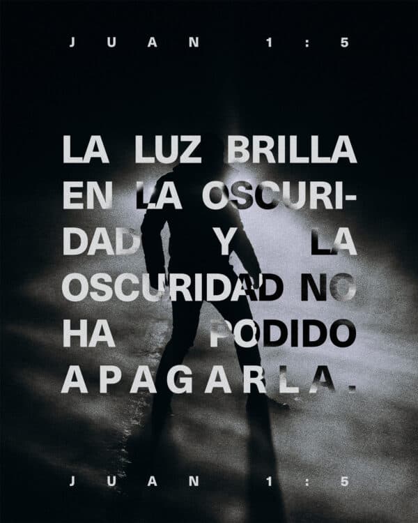 La luz brilla en la oscuridad y la oscuridad no ha podido apagarla. - Juan 1:5