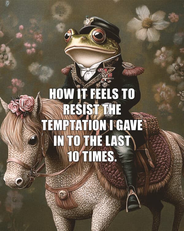 How it feels to resist the temptation I gave in to the last 10 times.