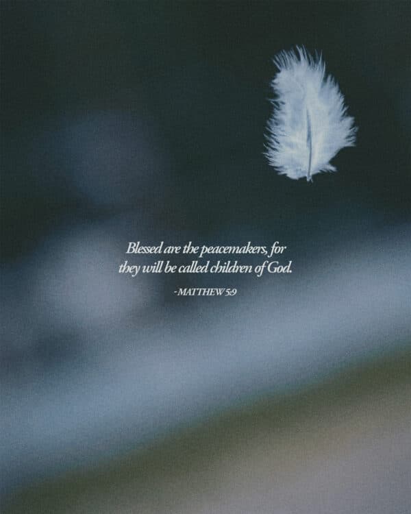 Blessed are the peacemakers, for they will be called children of God. - Matthew 5:9