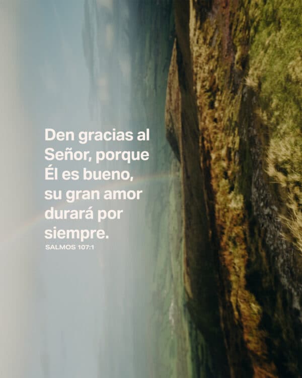 Den gracias al Señor, porque Él es bueno, su gran amor durará por siempre. - Salmos 107:1