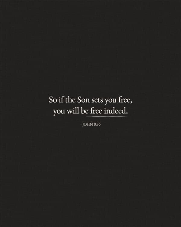 So if the Son sets you free, you will be free indeed. - John 8:36
