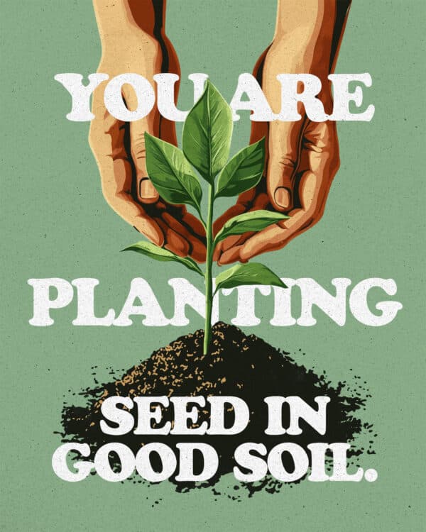 You are planting seed in good soil.