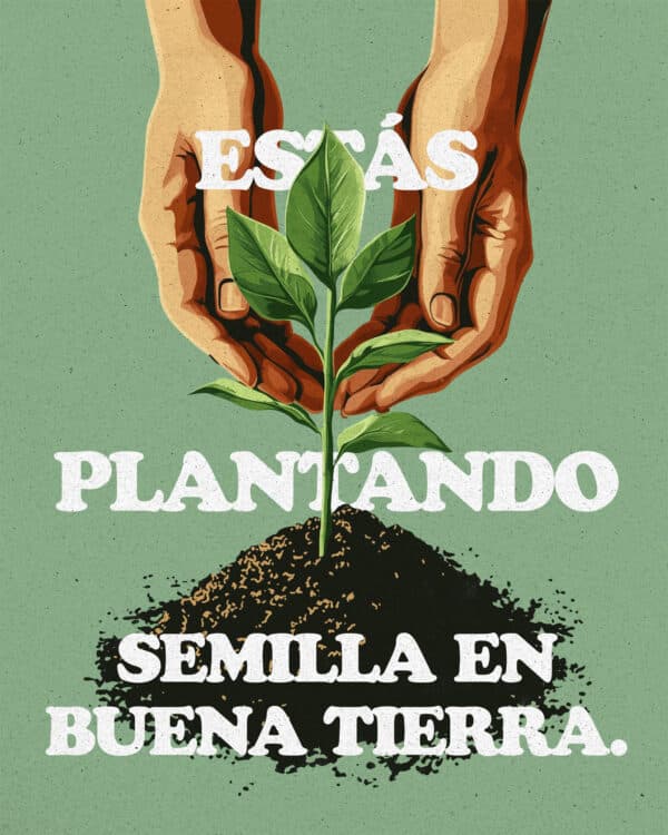 Estás plantando semilla en buena tierra.
