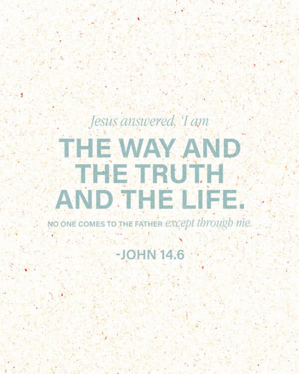 Jesus answered, ‘I am the way and the truth and the life. No one comes to the Father except through me.’ - John 14:6