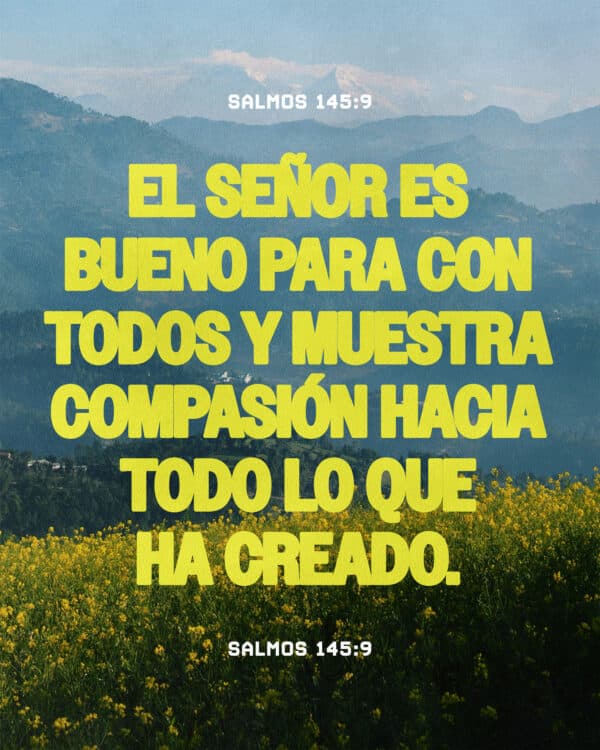 El SEÑOR es bueno para con todos y muestra compasión hacia todo lo que ha creado. - Salmos 145:9