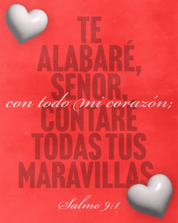 Te alabaré, Señor, con todo mi corazón; contaré todas tus maravillas. - Salmos 9:1