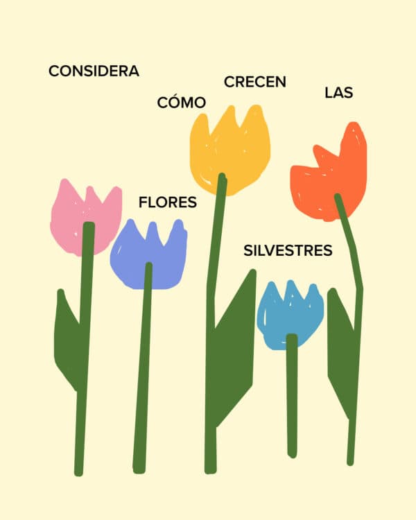 Considera cómo crecen las flores silvestres