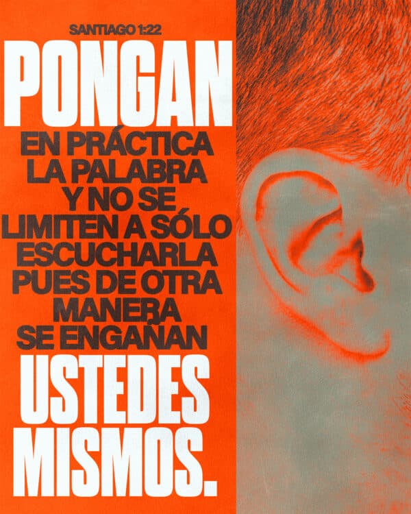 Pongan en práctica la palabra y no se limiten a sólo escucharla pues de otra manera se engañan ustedes mismos. - Santiago 1:22