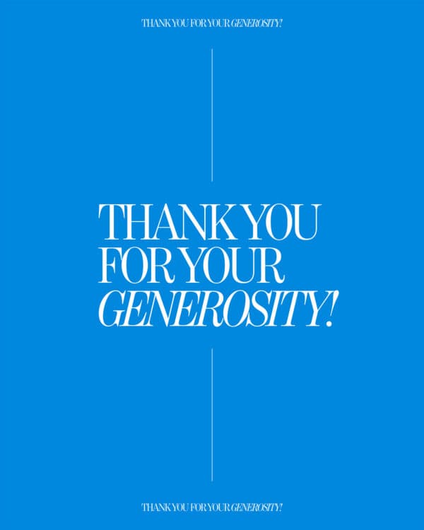 Thank you for your generosity!