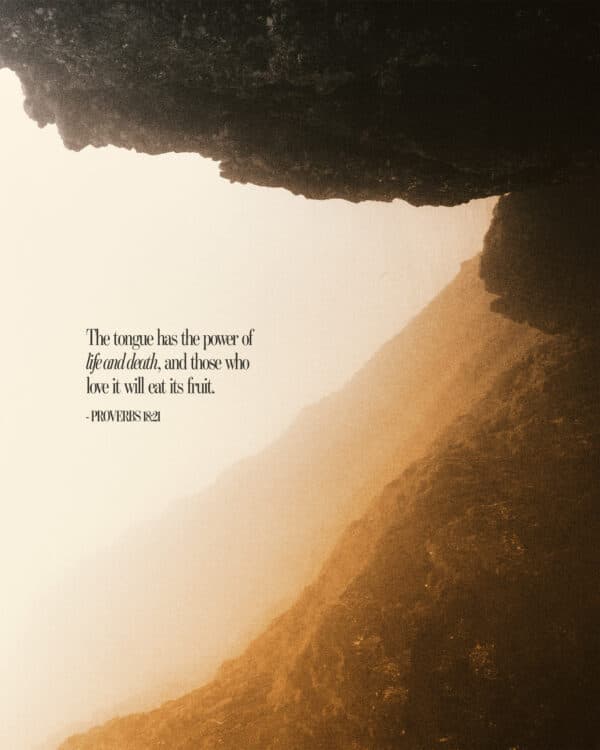 The tongue has the power of life and death, and those who love it will eat its fruit. - Proverbs 18:21