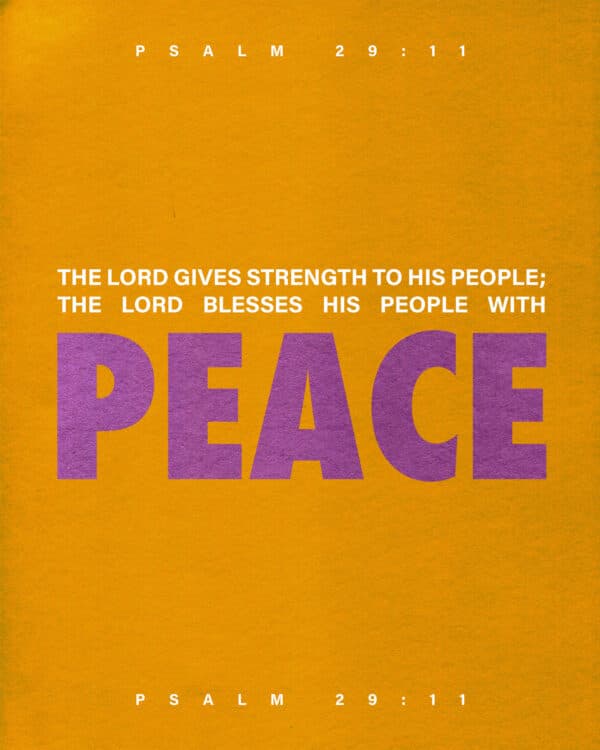 The Lord gives strength to his people; the Lord blesses his people with peace. - Psalm 29:11