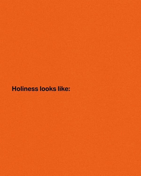 Holiness looks like: