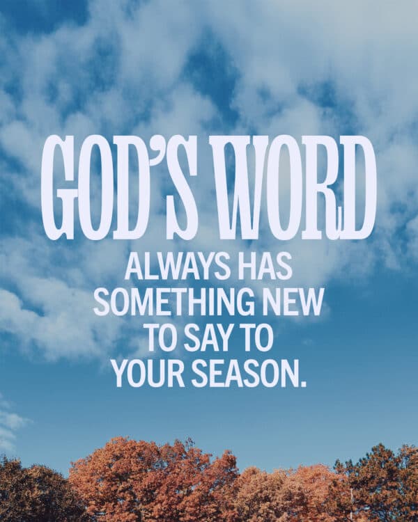 God's Word always has something new to say to your season.