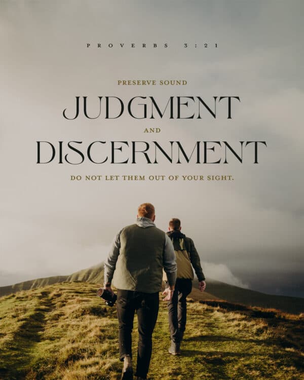 Preserve sound judgment and discernment, do not let them out of your sight. - Proverbs 3:21