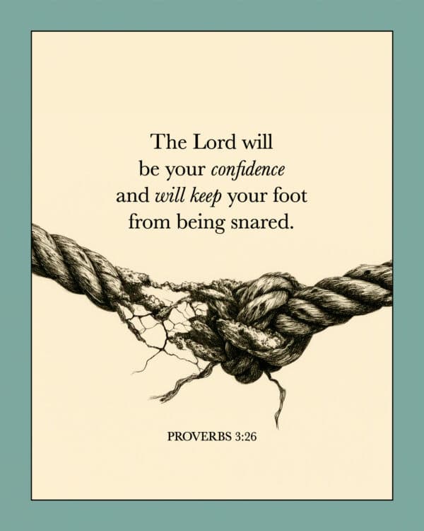 The Lord will be your confidence and will keep your foot from being snared. - Proverbs 3:26