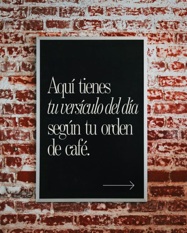 Aquí tienes tu versículo del día según tu orden de café.