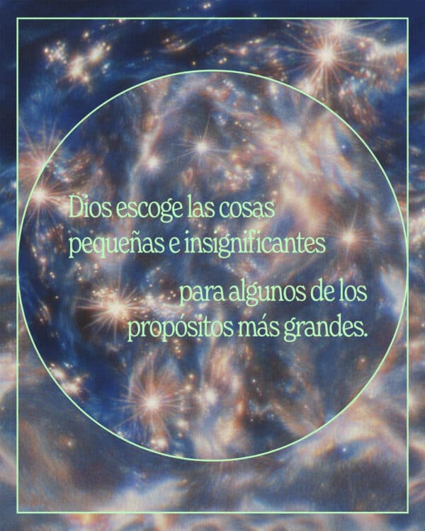 Dios escoge las cosas pequeñas e insignificantes para algunos de los propósitos más grandes.