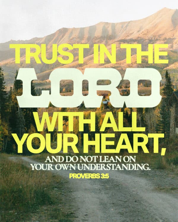 Trust in the LORD with all your heart, and do not lean on your own understanding. - Proverbs 3:5