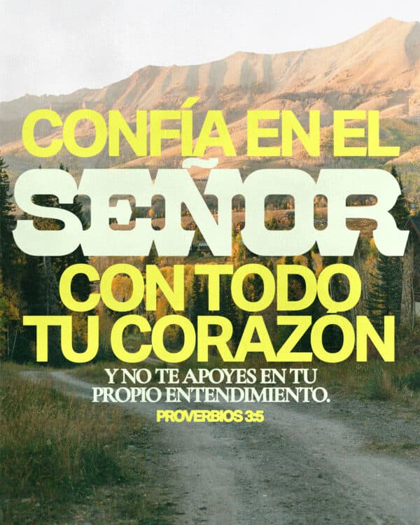 Confía en el SEÑOR con todo tu corazón y no te apoyes en tu propio entendimiento. – Proverbios 3:5