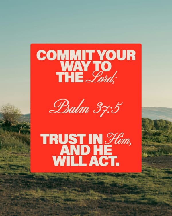 Commit your way to the LORD; trust in him, and he will act. - Psalm 37:5