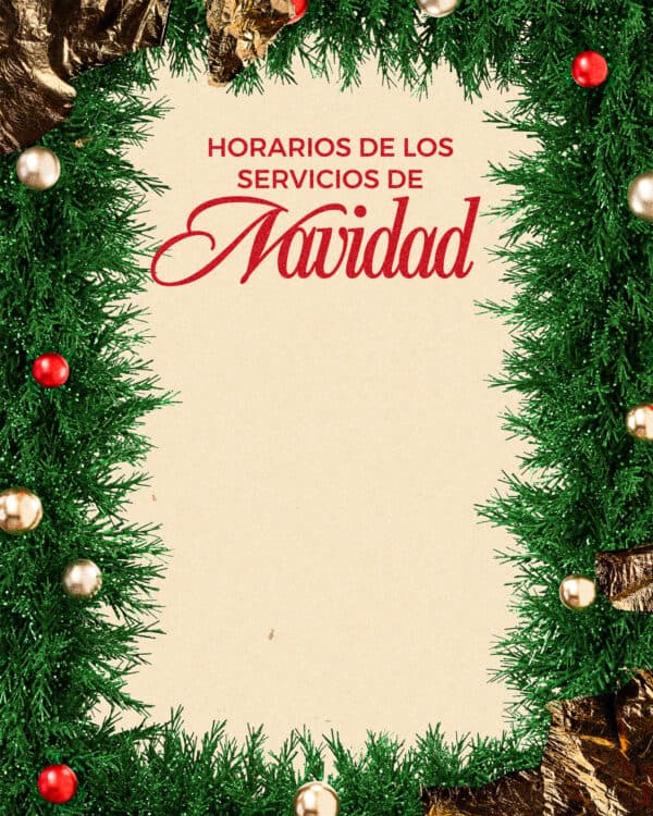 Horarios de los servicios de Navidad