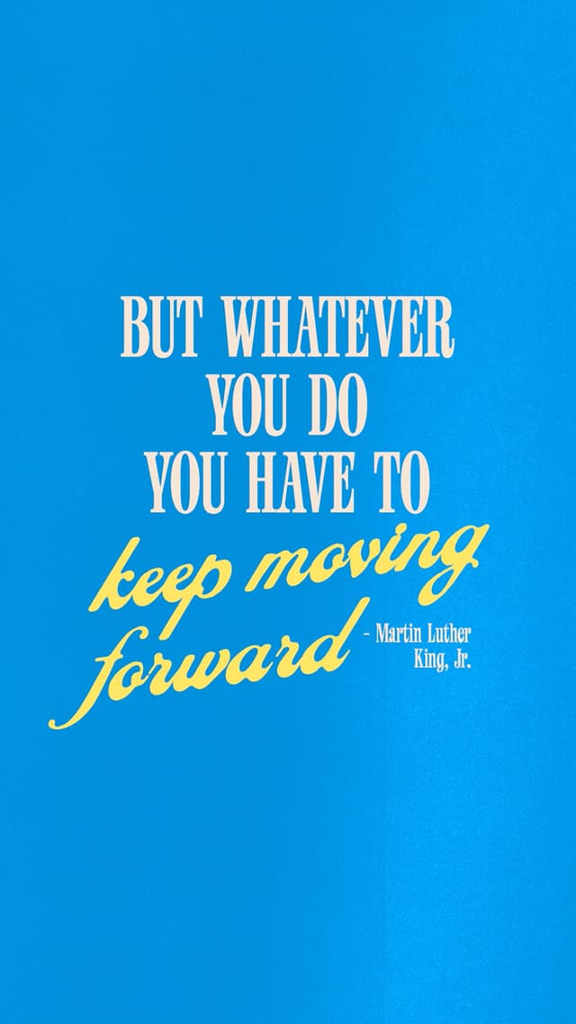 "If you can't fly then run, if you can't run then walk, if you can't walk then crawl, but whatever you do you have to keep moving forward". - Martin Luther King, Jr.
