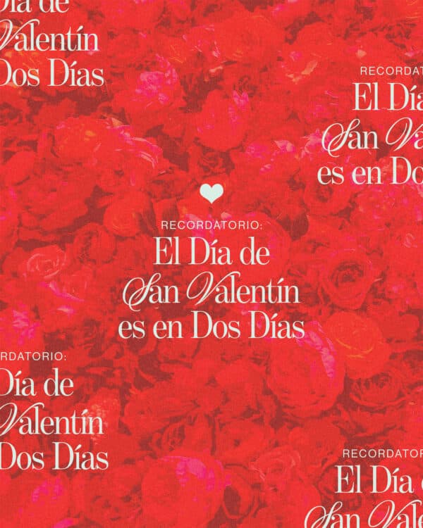 Recordatorio: El Día de San Valentín es en dos días.