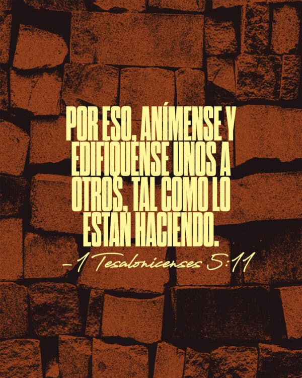 Por eso, anímense y edifíquense unos a otros, tal como lo están haciendo. — 1 Tesalonicenses 5:11