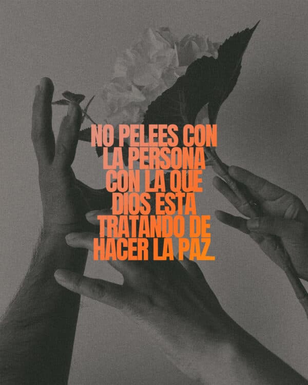 No pelees con la persona con la que Dios está tratando de hacer la paz.