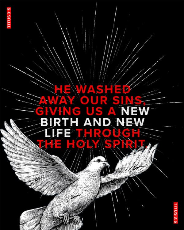 He washed away our sins, giving us a new birth and new life through the Holy Spirit. - Titus 3:5