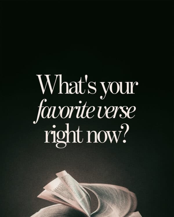 What's your favorite verse right now?