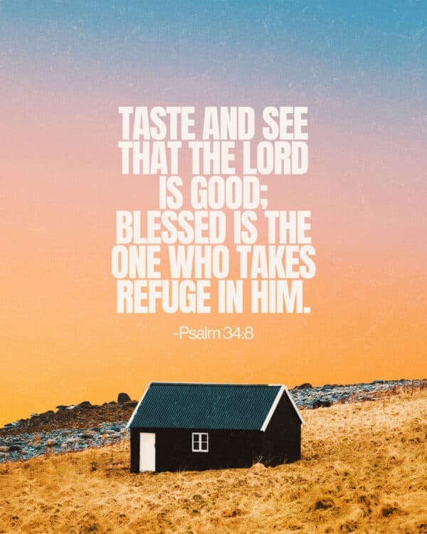 Taste and see that the Lord is good; blessed is the one who takes refuge in him. - Psalm 34:8